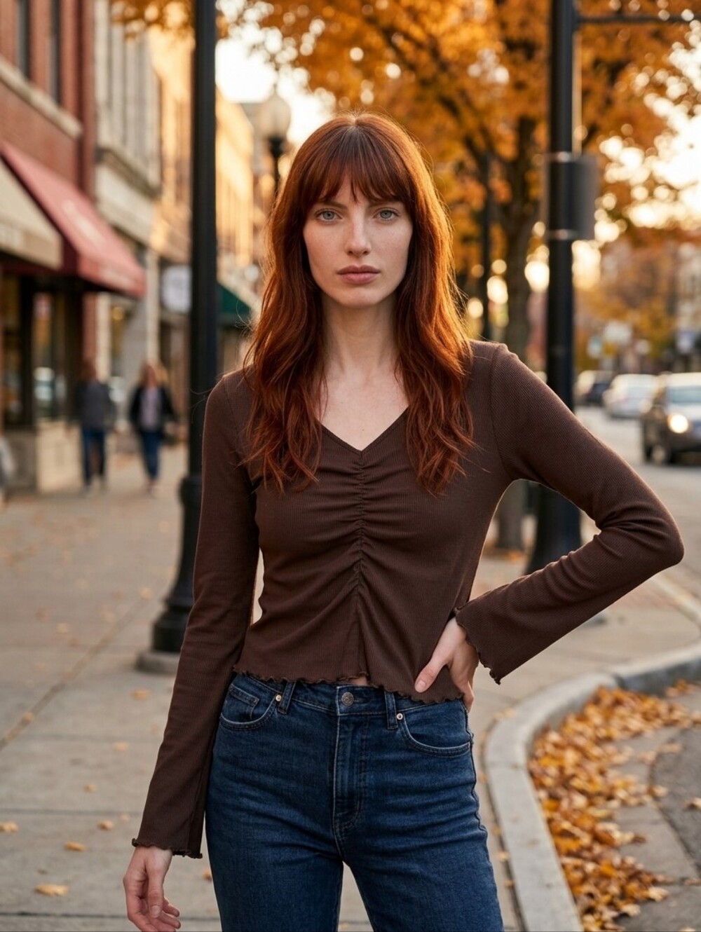 Noisy May NWT Chocolate Brown Long Sleeve Top